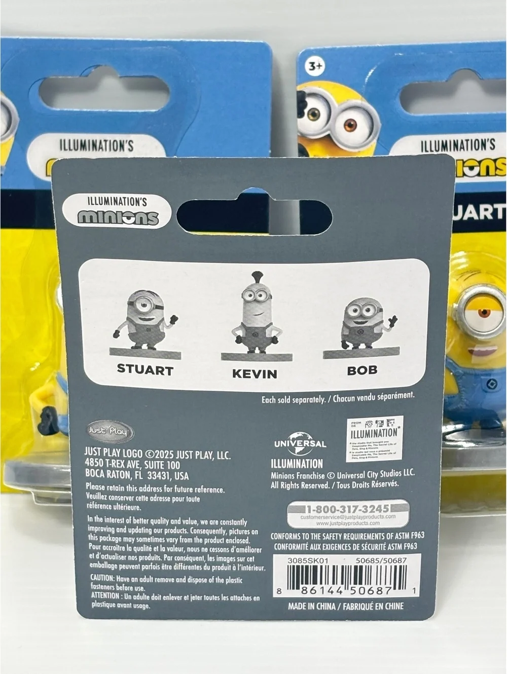 Illumination's Minions Bob, Kevin, and Stuart Collectible Mini Figurines Set